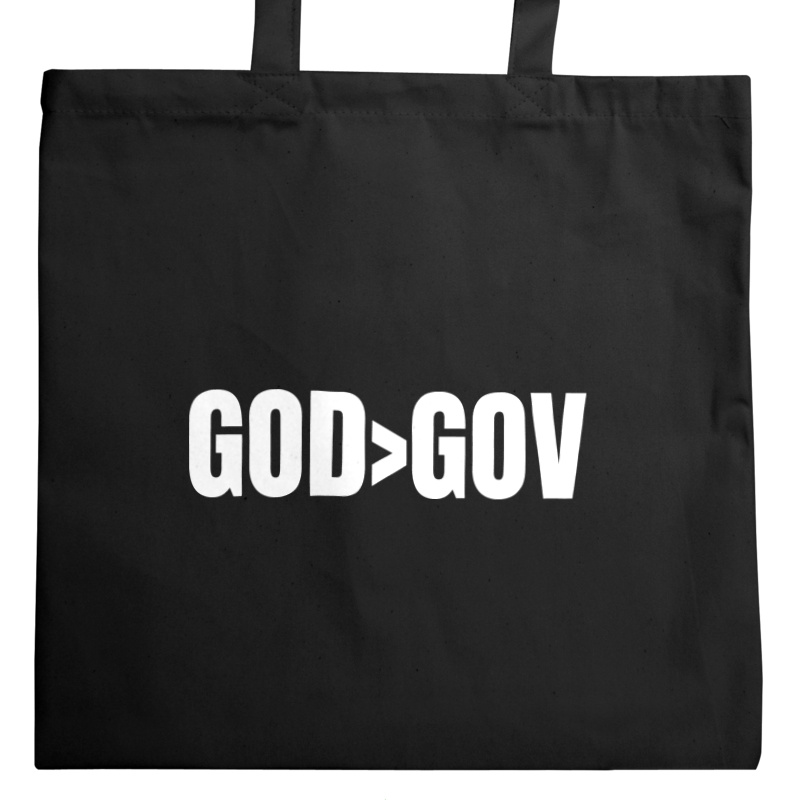 God Goverment Bóg Rząd Państwo - Torba Na Zakupy Czarna