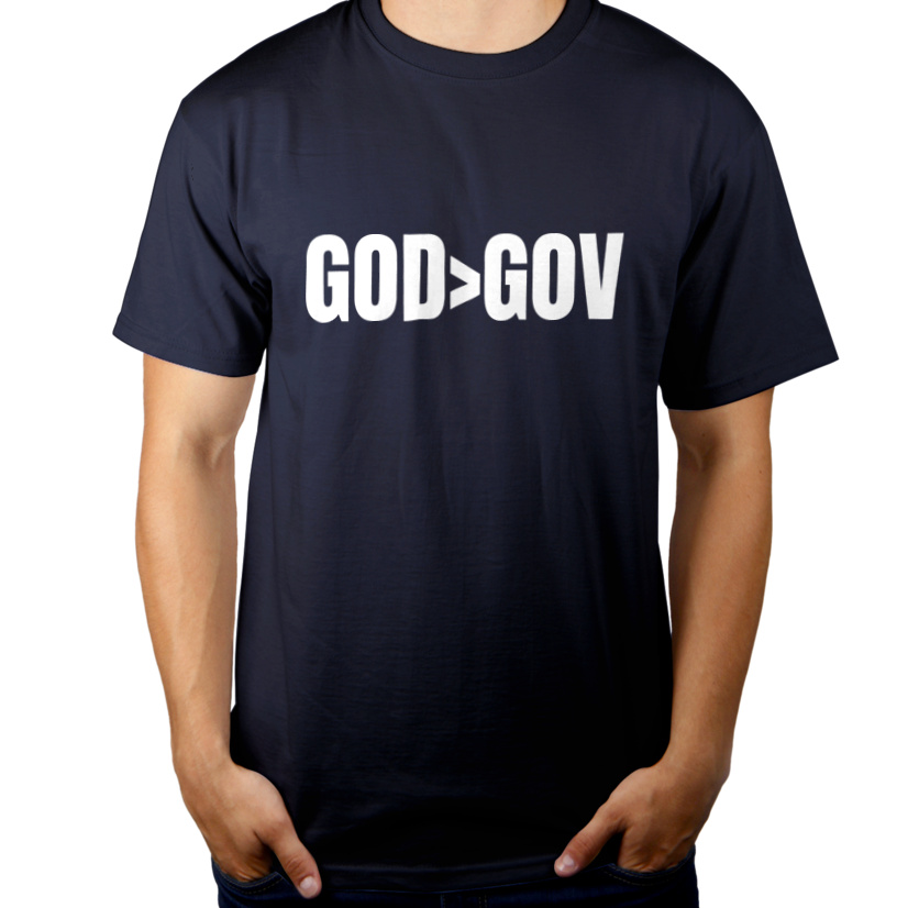 God Goverment Bóg Rząd Państwo - Męska Koszulka Ciemnogranatowa