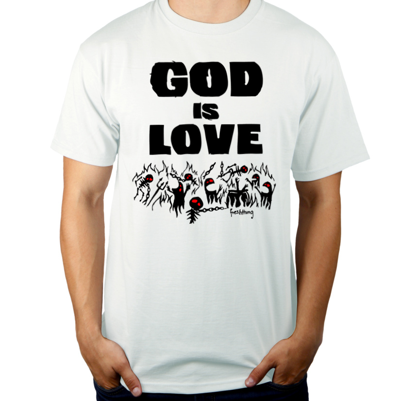 God Is Love - Męska Koszulka Biała
