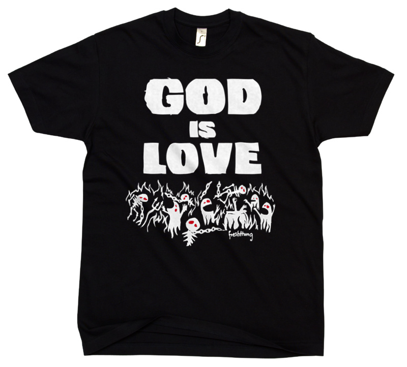 God Is Love - Męska Koszulka Czarna