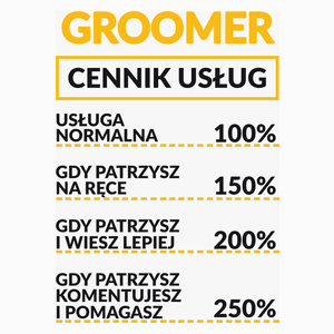 Groomer - Cennik Usług - Poduszka Biała