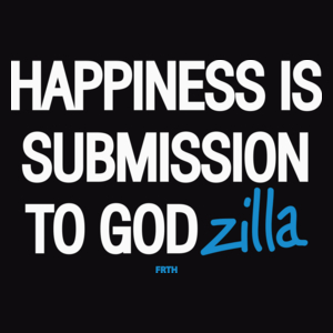 Happines is Submission to Godzilla - Męska Bluza z kapturem Czarna