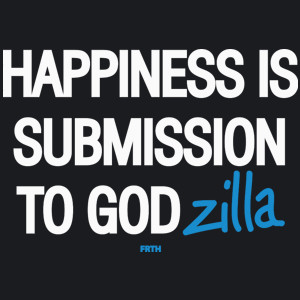 Happines is Submission to Godzilla - Damska Koszulka Czarna