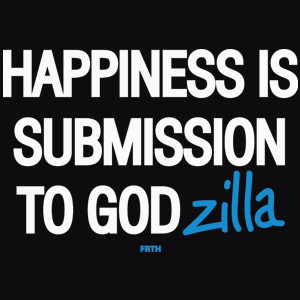 Happines is Submission to Godzilla - Męska Koszulka Czarna