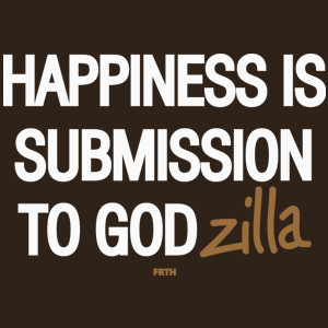 Happines is Submission to Godzilla - Męska Koszulka Czekoladowa