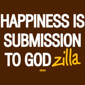Happines is Submission to Godzilla - Damska Koszulka Czekoladowa