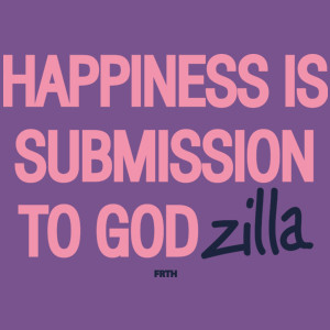 Happines is Submission to Godzilla - Damska Koszulka Fioletowa