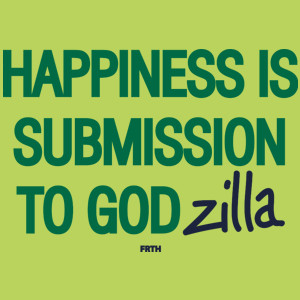 Happines is Submission to Godzilla - Damska Koszulka Jasno Zielona