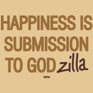 Happines is Submission to Godzilla - Męska Koszulka Piaskowa