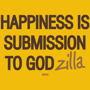 Happines is Submission to Godzilla - Damska Koszulka Żółta
