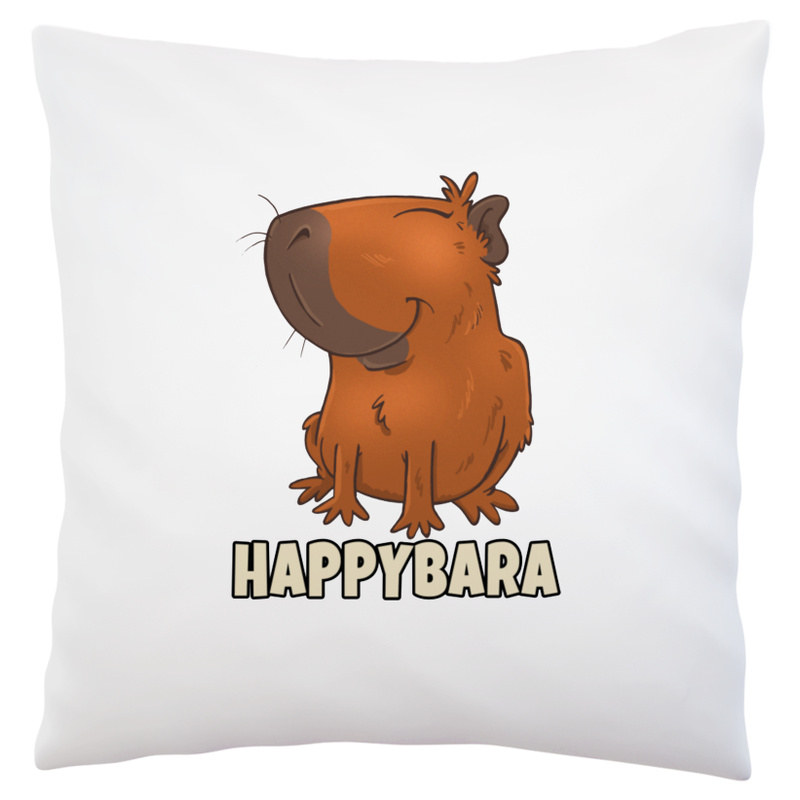Happybara kapibara wesoła - Poduszka Biała