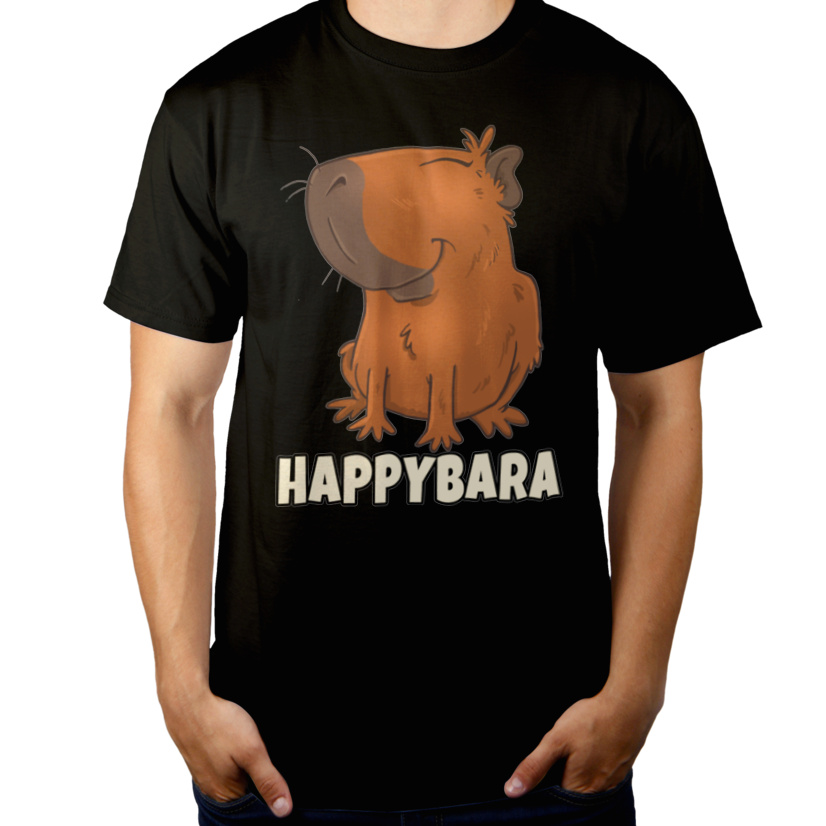 Happybara kapibara wesoła - Męska Koszulka Czarna
