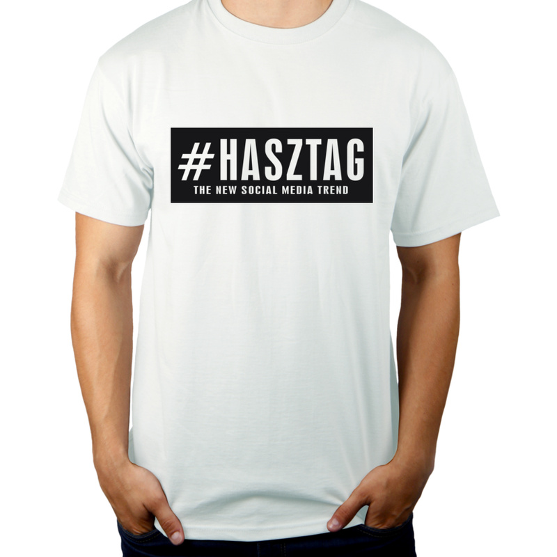 Hasztag - Męska Koszulka Biała