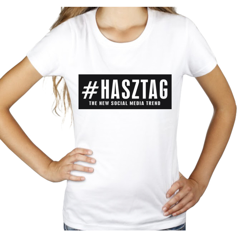 Hasztag - Damska Koszulka Biała