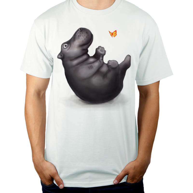 Hipcio - hipopotam  - Męska Koszulka Biała