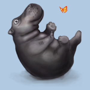 Hipcio - hipopotam  - Damska Koszulka Błękitna