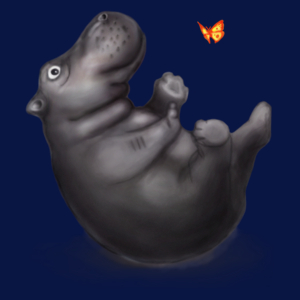 Hipcio - hipopotam  - Damska Koszulka Granatowa
