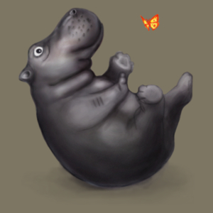 Hipcio - hipopotam  - Męska Koszulka Khaki
