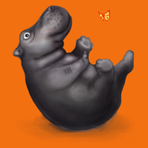 Hipcio - hipopotam  - Damska Koszulka Pomarańczowa