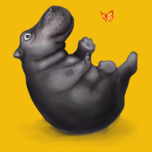 Hipcio - hipopotam  - Damska Koszulka Żółta