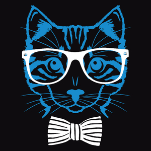 Hipster Cat Kot - Męska Bluza Czarna