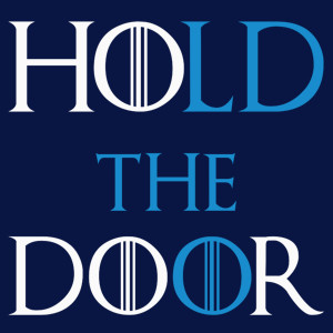 Hodor - Hold The Door - Męska Koszulka Ciemnogranatowa