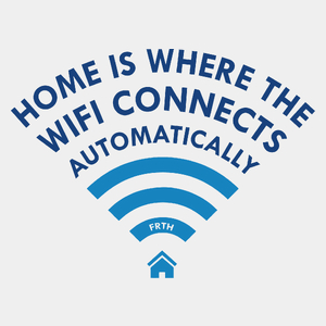 Home Is Where Wifi Connects Automatically - Męska Koszulka Biała