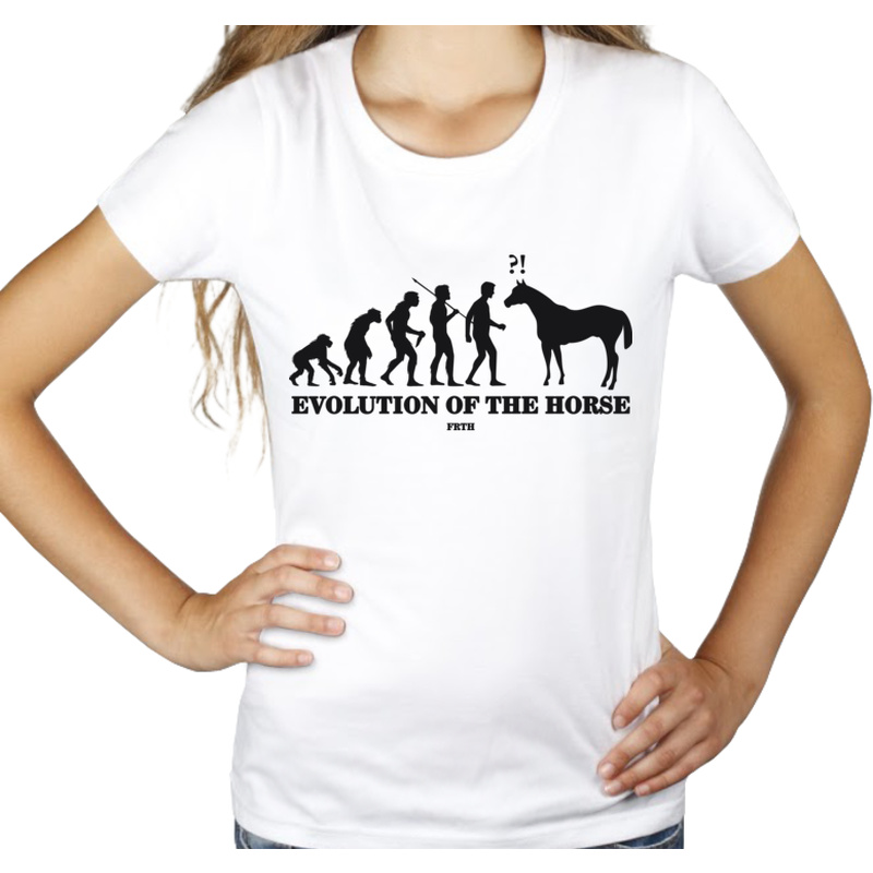 Horse Evolution - Damska Koszulka Biała