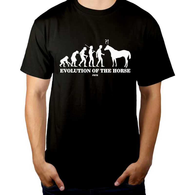 Horse Evolution - Męska Koszulka Czarna