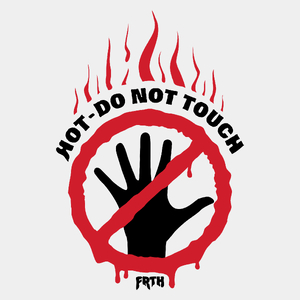 Hot - Do Not Touch - Męska Koszulka Biała