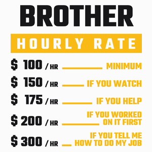 Hourly Rate Brother - Poduszka Biała