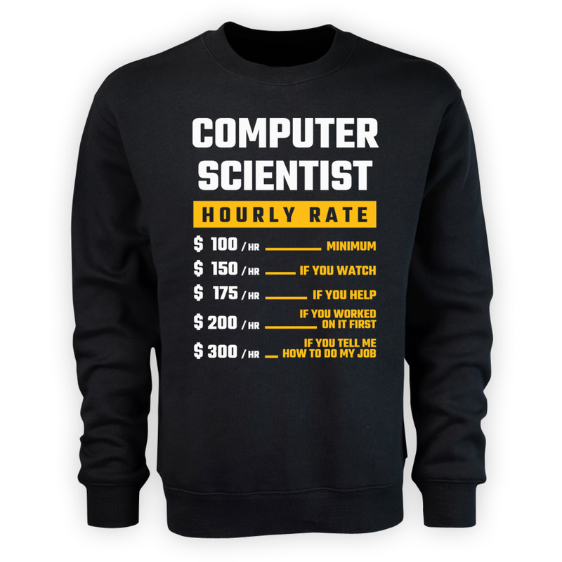Hourly Rate Computer Scientist - Męska Bluza Czarna