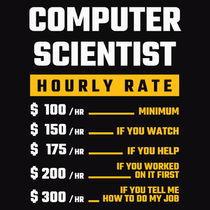 Hourly Rate Computer Scientist - Męska Bluza Czarna