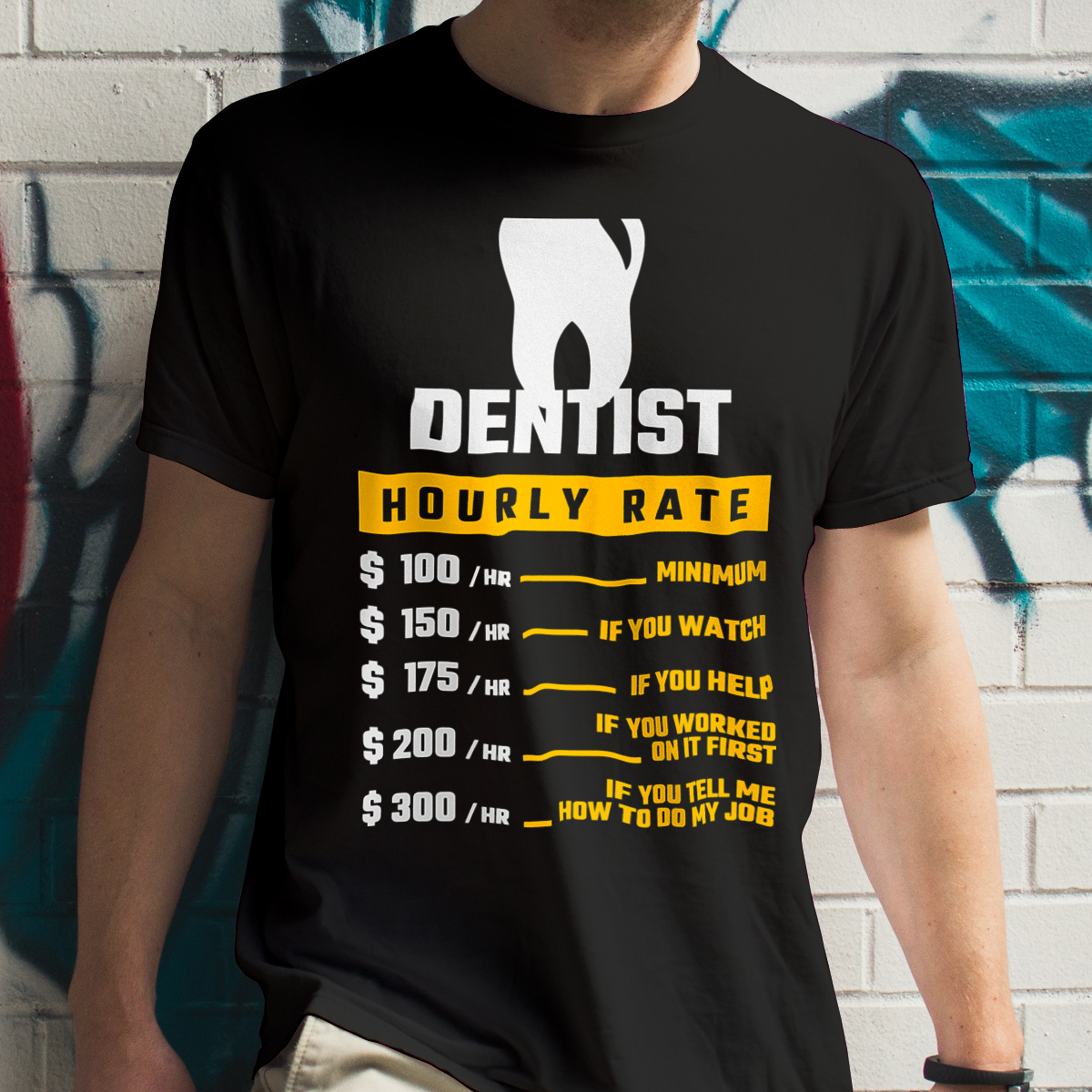 Hourly Rate Dentist - Męska Koszulka Czarna