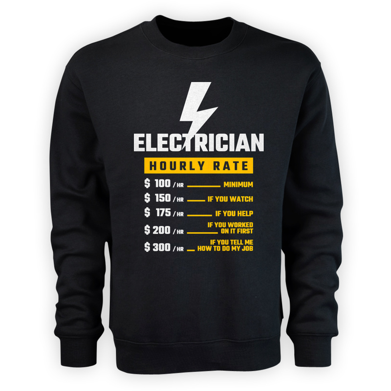 Hourly Rate Electrician - Męska Bluza Czarna