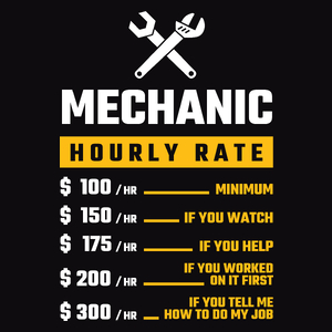Hourly Rate Mechanic - Męska Bluza z kapturem Czarna