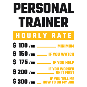 Hourly Rate Personal Trainer - Kubek Biały