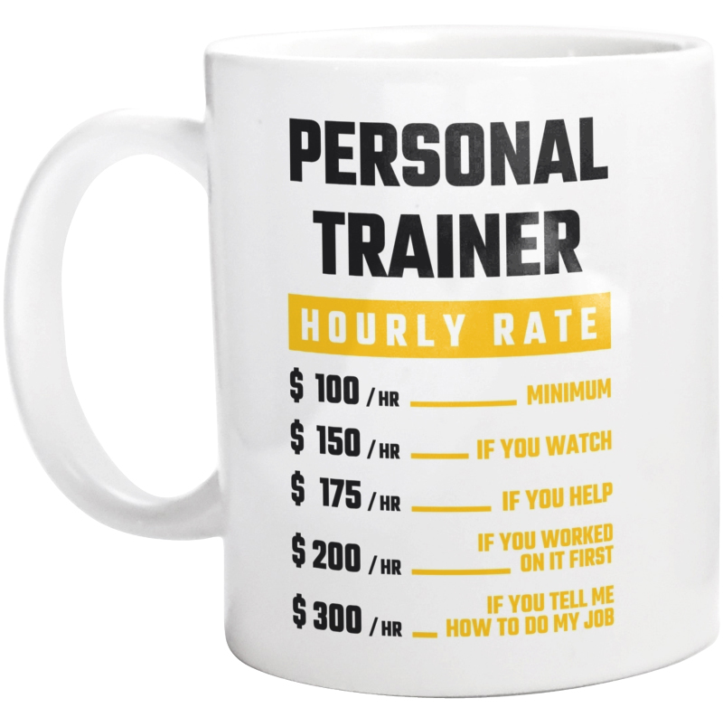 Hourly Rate Personal Trainer - Kubek Biały