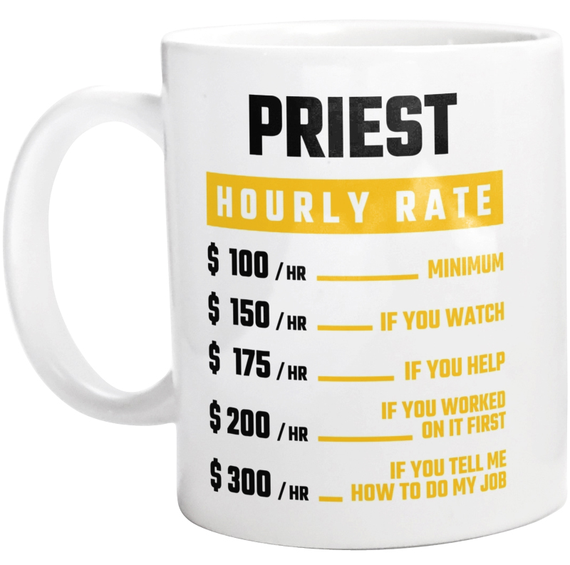 Hourly Rate Priest - Kubek Biały