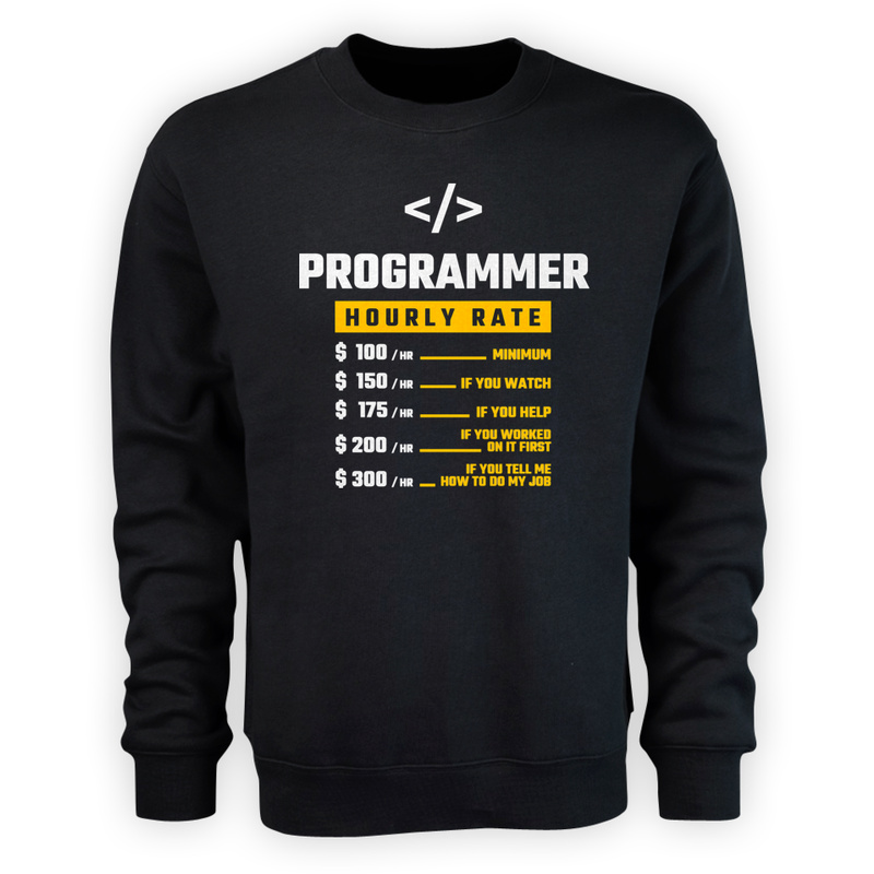 Hourly Rate Programmer - Męska Bluza Czarna