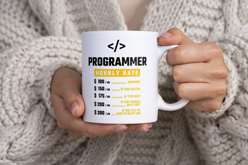 Hourly Rate Programmer - Kubek Biały