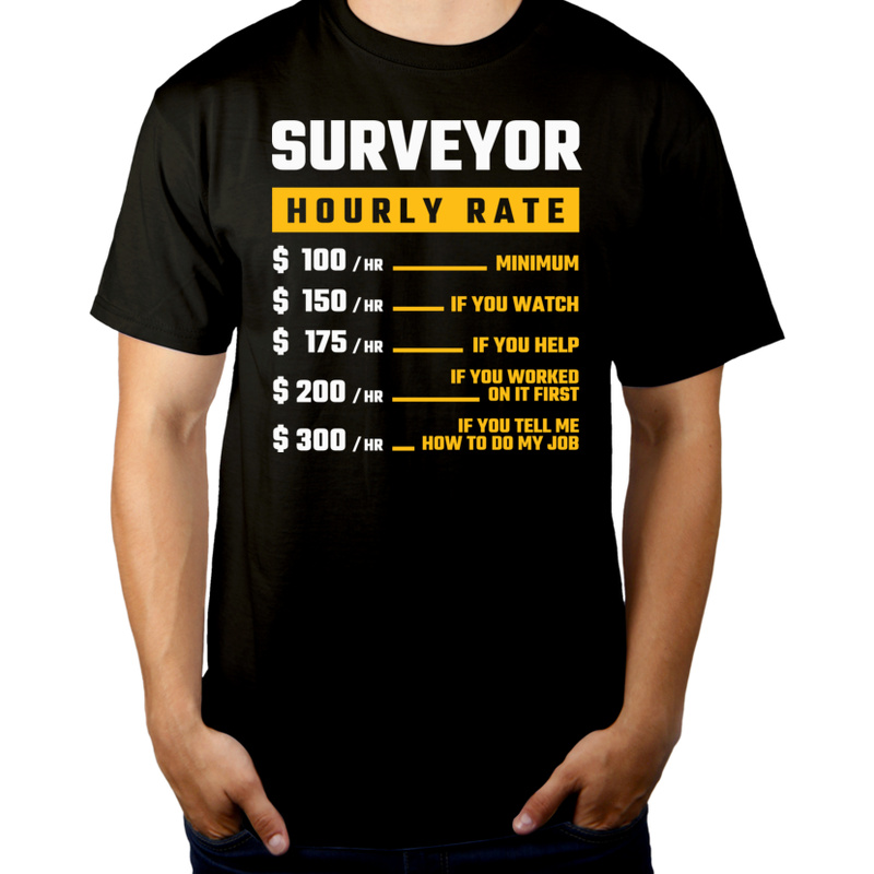 Hourly Rate Surveyor - Męska Koszulka Czarna