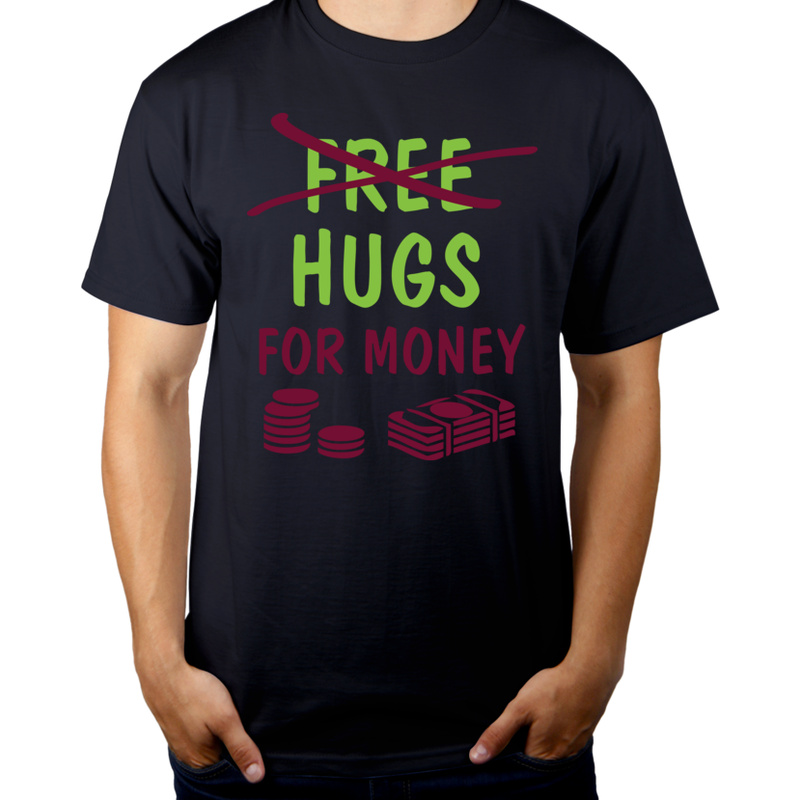 Hugs For Money - Męska Koszulka Ciemnogranatowa