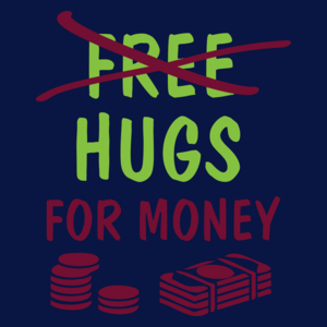 Hugs For Money - Męska Koszulka Ciemnogranatowa
