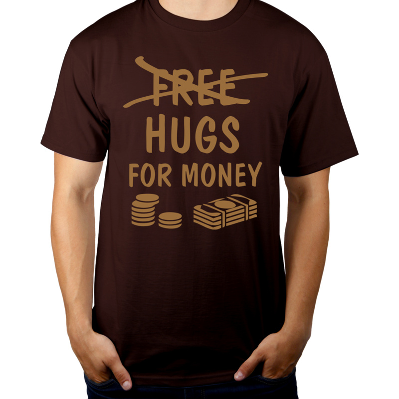 Hugs For Money - Męska Koszulka Czekoladowa