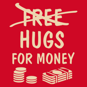 Hugs For Money - Damska Koszulka Czerwona