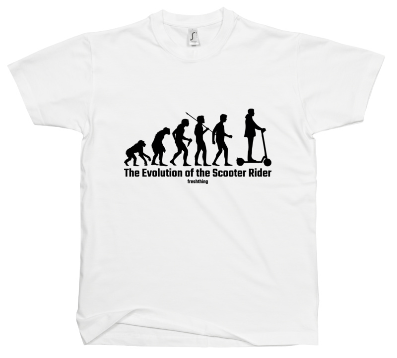 Hulajnoga Ewolucja - Męska Koszulka Biała