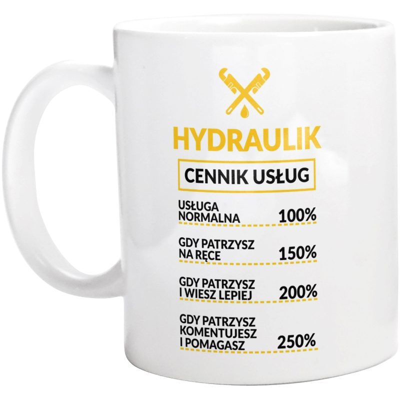 Hydraulik - Cennik Usług - Kubek Biały
