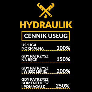 Hydraulik - Cennik Usług - Torba Na Zakupy Czarna