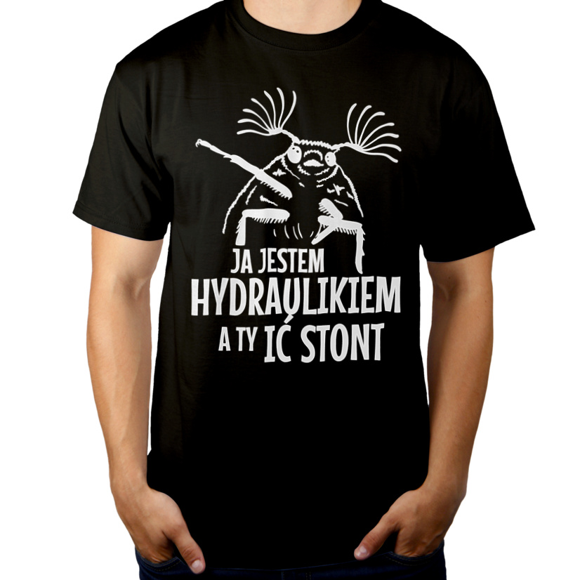 Hydraulik Ić Stont Śmieszny Prezent - Męska Koszulka Czarna